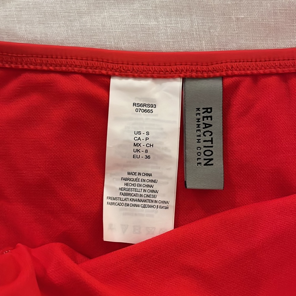 Kenneth Cole Reaction Red Ruffle One-Shoulder Bikini - Picture 9 of 10